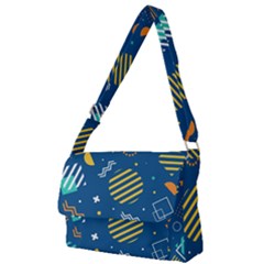 Flat-design-geometric-shapes-background Full Print Messenger Bag (l) by Simbadda