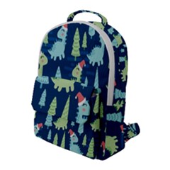 Cute-dinosaurs-animal-seamless-pattern-doodle-dino-winter-theme Flap Pocket Backpack (large) by Simbadda