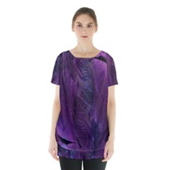 Feather Pattern Texture Form Skirt Hem Sports Top by Grandong