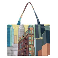 Building Urban Architecture Tower Zipper Medium Tote Bag by Grandong