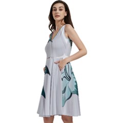 Img 20230716 151433 Sleeveless V-neck Skater Dress With Pockets by 3147318