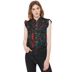 A Dark City Vector Frill Detail Shirt by Proyonanggan