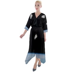 Amazing Stunning Astronaut Amazed Quarter Sleeve Wrap Front Maxi Dress by Proyonanggan