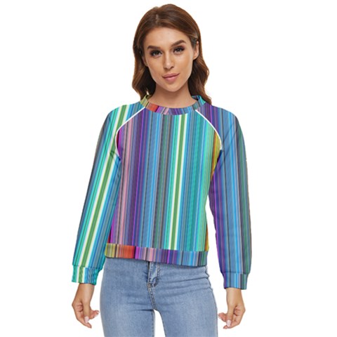 Color Stripes Women s Long Sleeve Raglan Tee by Proyonanggan