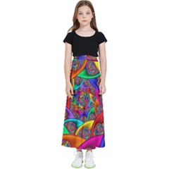 Color Spiral Kids  Flared Maxi Skirt by Proyonanggan