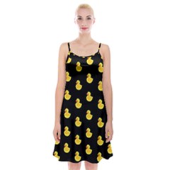 Rubber Duck Spaghetti Strap Velvet Dress by Valentinaart