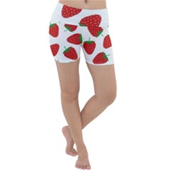 Seamless Pattern Fresh Strawberry Lightweight Velour Yoga Shorts by Bangk1t