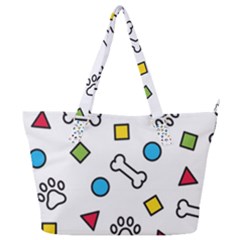 Dog Paw Seamless Pattern Footprint Bone Full Print Shoulder Bag by Bangk1t