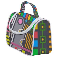 Pattern Geometric Abstract Colorful Arrow Line Circle Triangle Satchel Handbag by Bangk1t