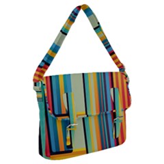 Colorful Rainbow Striped Pattern Stripes Background Buckle Messenger Bag by Bangk1t