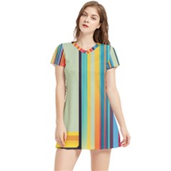 Colorful Rainbow Striped Pattern Stripes Background Women s Sports Skirt by Bangk1t