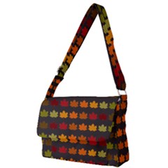 Autumn Fall Leaves Season Background Glitter Art Full Print Messenger Bag (l) by Bangk1t