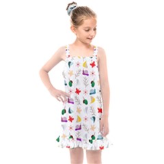 Snail Butterfly Pattern Seamless Kids  Overall Dress by Amaryn4rt