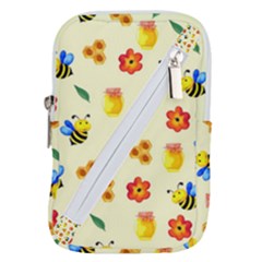 Seamless Background Honey Bee Belt Pouch Bag (small) by Amaryn4rt