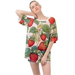 Strawberry Fruit Oversized Chiffon Top by Amaryn4rt