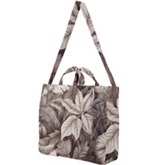 Plant Leaves Pattern Square Shoulder Tote Bag by Amaryn4rt