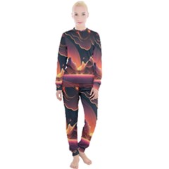 Fire Flame Burn Hot Heat Light Burning Orange Women s Lounge Set by pakminggu