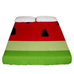 Watermelon Fruit Food Healthy Vitamins Nutrition Fitted Sheet (queen Size) by pakminggu