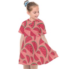 Watermelon Red Food Fruit Healthy Summer Fresh Kids  Sailor Dress by pakminggu