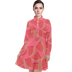 Watermelon Background Watermelon Wallpaper Long Sleeve Chiffon Shirt Dress by pakminggu