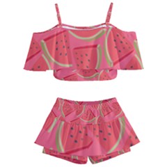 Watermelon Background Watermelon Wallpaper Kids  Off Shoulder Skirt Bikini by pakminggu