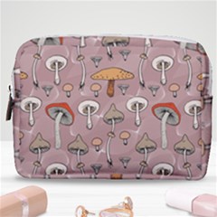 Mushrooms Autumn Fall Pattern Seamless Decorative Make Up Pouch (medium) by pakminggu