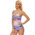 Lavender Flower Tree Knot Front One-Piece Swimsuit View2