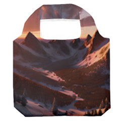 Landscape Mountains Nature Premium Foldable Grocery Recycle Bag by Ravend