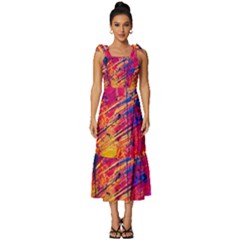 Various Colors Tie-strap Tiered Midi Chiffon Dress by artworkshop