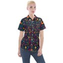 Doodle Pattern Women s Short Sleeve Pocket Shirt View1