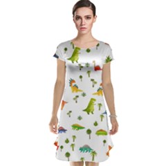 Vector Baby Dino Seamless Pattern Cap Sleeve Nightdress by Grandong