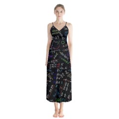 Mathematics  Physics Maths Math Pattern Button Up Chiffon Maxi Dress by Grandong
