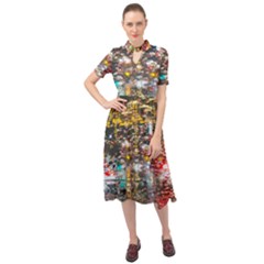 Water Droplets Keyhole Neckline Chiffon Dress by artworkshop