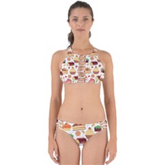 Dessert And Cake For Food Pattern Perfectly Cut Out Bikini Set by Grandong