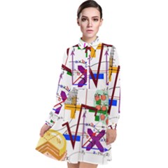 Mathematics Formula Physics School Long Sleeve Chiffon Shirt Dress by Grandong