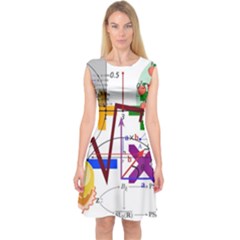 Mathematics Formula Physics School Capsleeve Midi Dress by Grandong