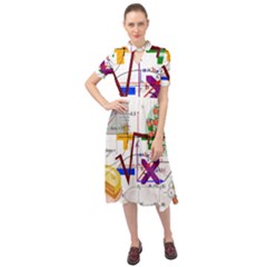 Mathematics Formula Physics School Keyhole Neckline Chiffon Dress by Grandong