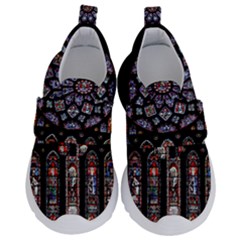 Chartres Cathedral Notre Dame De Paris Stained Glass Kids  Velcro No Lace Shoes by Grandong