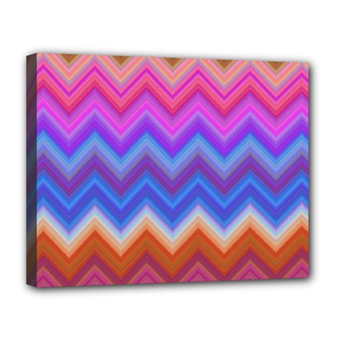 Pattern Chevron Zigzag Background Canvas 14  X 11  (stretched) by Grandong