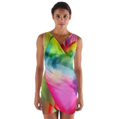 Heart Design Wrap Front Bodycon Dress by Trending