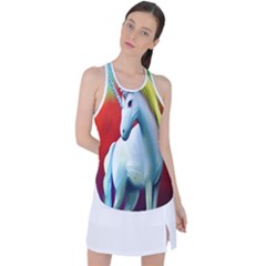 Unicorn Design Racer Back Mesh Tank Top by Trending