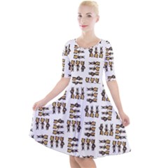 Sketchy Bear Kiddos Quarter Sleeve A-line Dress by dflcprintsclothing