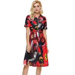 Carlos Sainz Button Top Knee Length Dress by Boster123