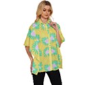 Mazipoodles Bold Daises Yellow Women s Batwing Button Up Shirt View3