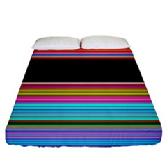 Horizontal Line Colorful Fitted Sheet (california King Size) by Grandong