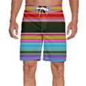 Horizontal Line Colorful Men s Beach Shorts View1