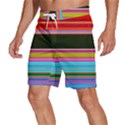 Horizontal Line Colorful Men s Beach Shorts View2