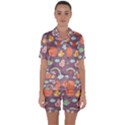 Cute-seamless-pattern-with-doodle-birds-balloons Satin Short Sleeve Pajamas Set View1