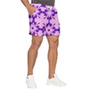 Pink And Purple Flowers Pattern Men s Runner Shorts View2