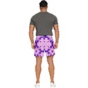 Pink And Purple Flowers Pattern Men s Runner Shorts View4